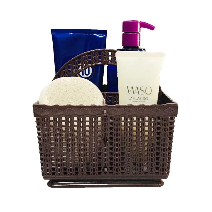 Giỏ đựng đồ nhựa vuông 3 ngăn có quai xách đa năng kích thước 15 cm x 15 cm x 18 cm