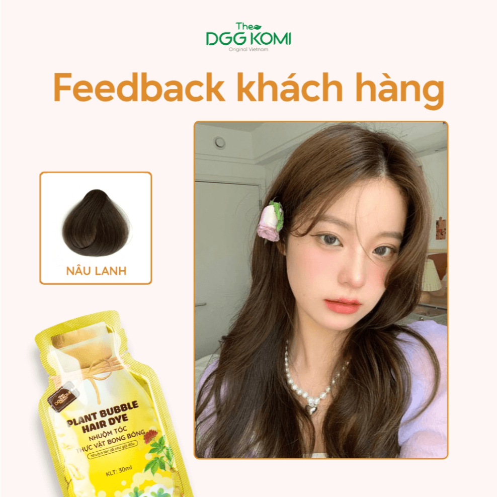 [Hộp 10 gói x 30ml] Nhuộm tóc bong bóng mật ong DGGKOMI nhuộm màu thời trang lên màu chuẩn salon
