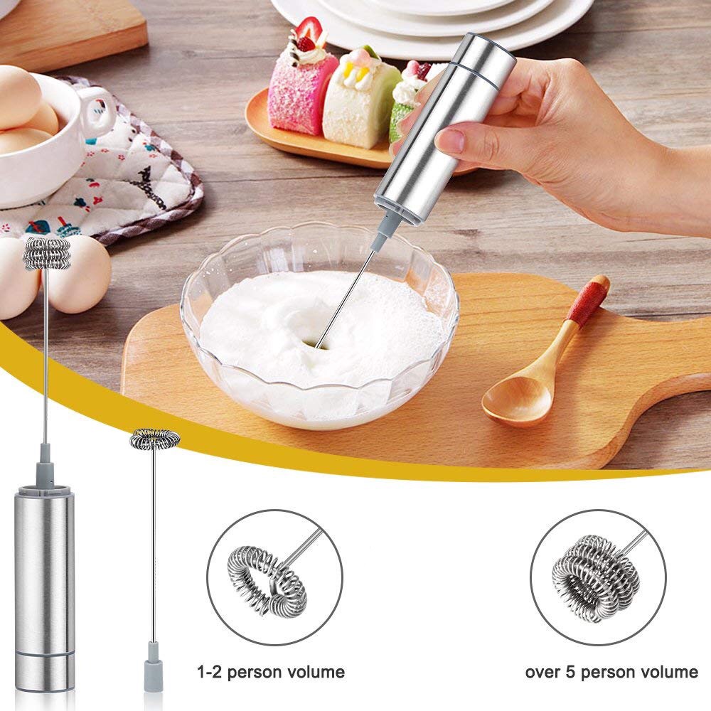 Máy Đánh Trứng, Tạo Bọt Sữa,Cafe Cầm Tay 2 Trong 1 Inox Cao Cấp #304 - Thép Không Gỉ