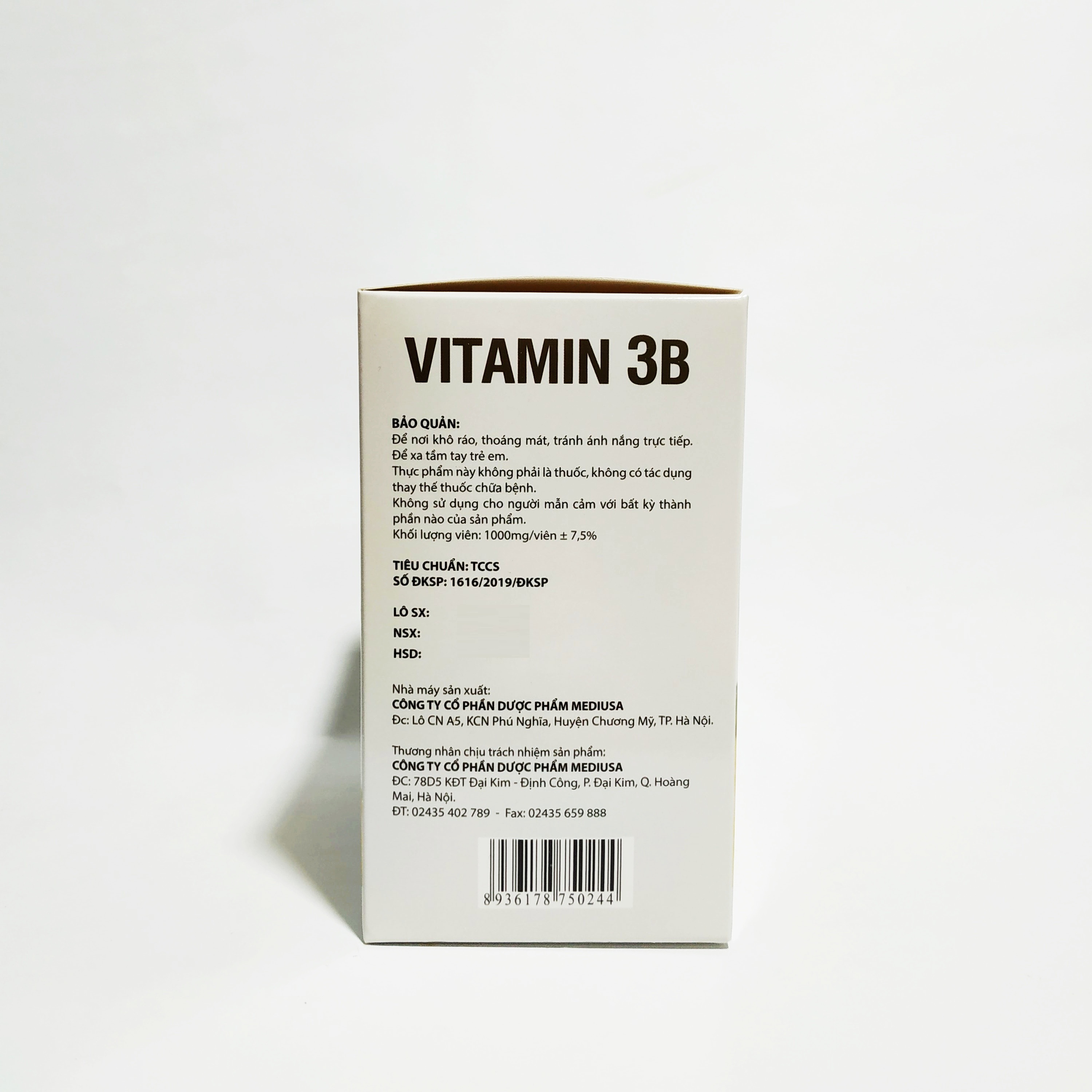 Vitamin 3B Nguyên Liệu Nhập Khẩu Mỹ - Bổ Sung Các Vitamin Nhóm B - Bồi Bổ Sức Khỏe - Giảm Đau Dây Thần Kinh - Hộp 100 Viên