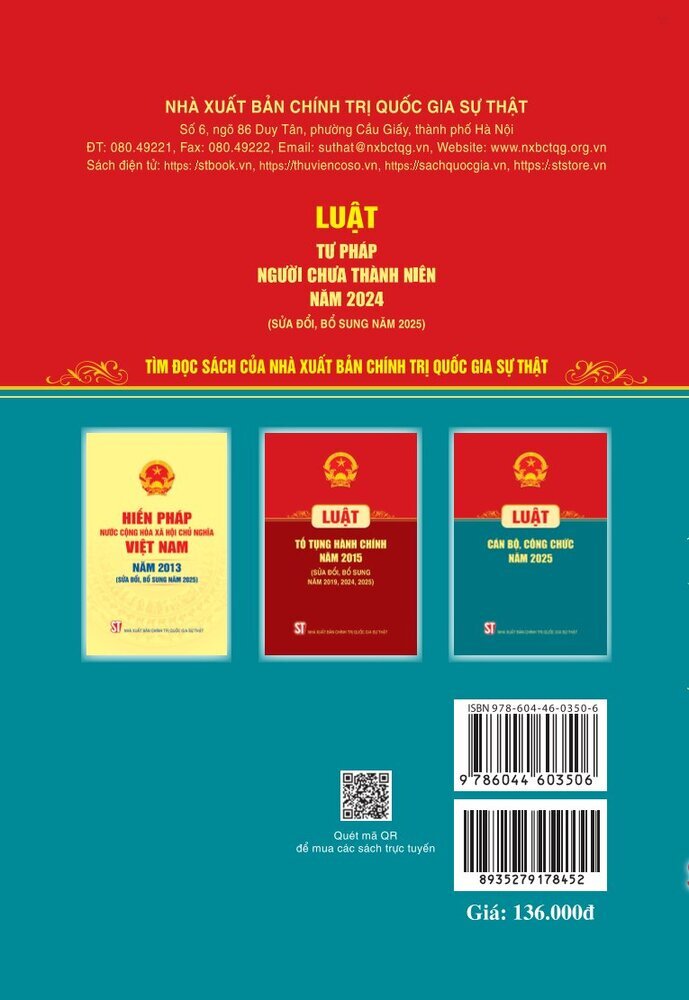 Luật Tư pháp người chưa thành niên năm 2024 (sửa đổi, bổ sung năm 2025)