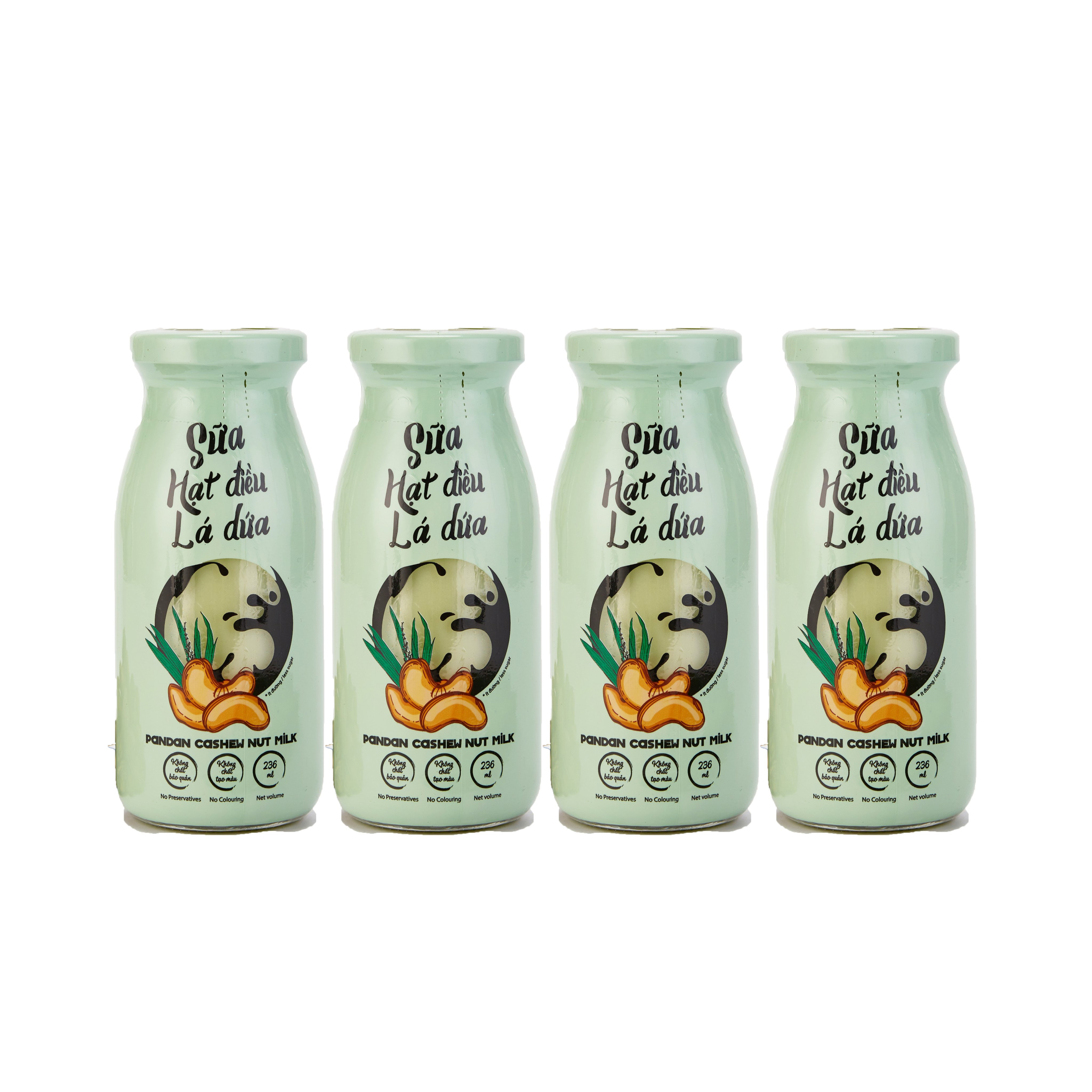 Lốc 4 chai sữa hạt L'ORCHATA vị hạt điều lá dứa 236ml