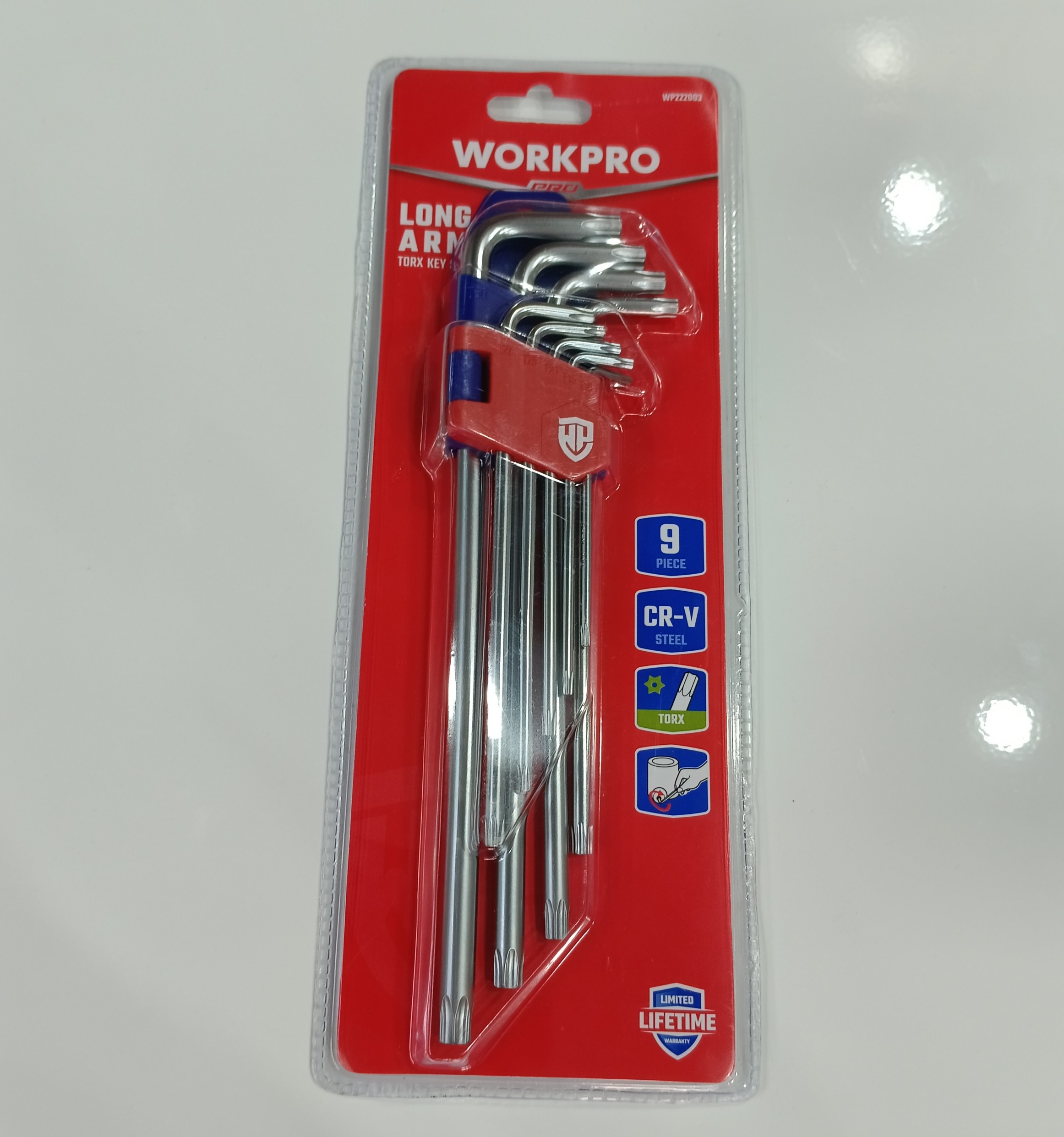 Bộ lục giác bông 9 cây loại dài thép hợp kim CR-V Workpro WP222003