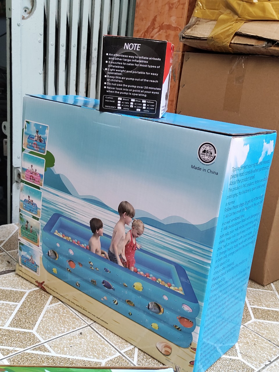 Hồ bơi gia đình, bể bơi cực to 3m-1m70 cao 60 cm cho bé vui chơi tại nhà, có tặng kèm bơm điện