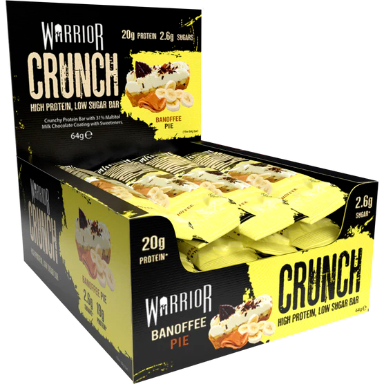 Thanh Bánh Protein Warrior CRUNCH Bar (12 thanh/hộp), Bổ sung 20g Protein, 24g Tinh bột | Nhập khẩu UK