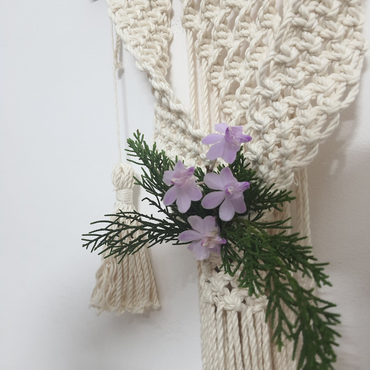 Giỏ hoa treo tường macrame - Ảnh thật - nhiều màu