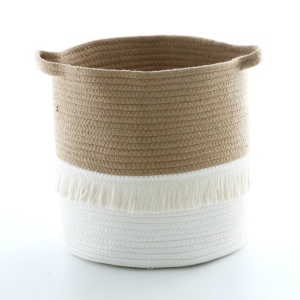 Laundry Basket 13 x 12inch Cotton Rope Basket Woven Storage w/ Handles
