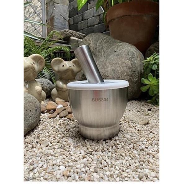 Bộ cối chày inox 304 dụng cụ giã nghiền thực phẩm siêu bền