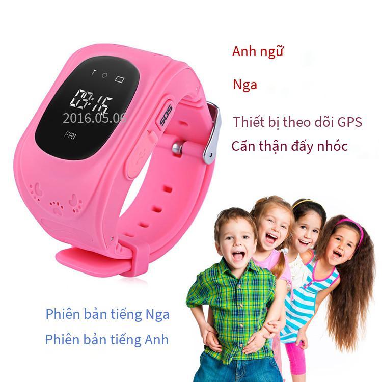 Phong cách mới nhất cung cấp Q50 Nga Tiếng Anh phiên bản hải ngoại Q90 cảm ứng GPS cho trẻ em Đồng hồ định vị đồng hồ điện thoại
