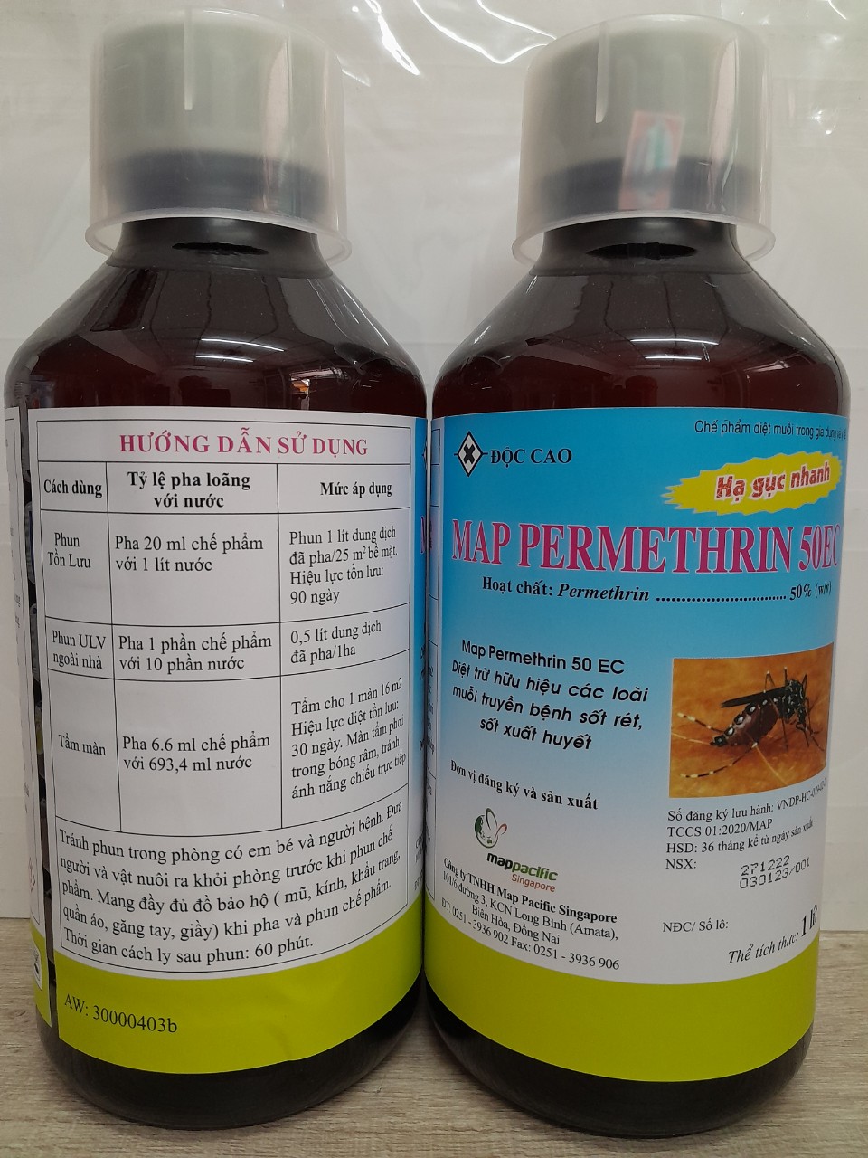 Thuốc diệt muỗi MAP PERMETHRIN 50EC- chai 1000ml