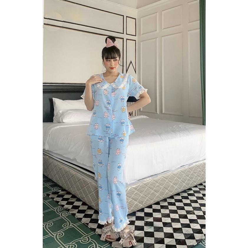 Đồ Bộ Nữ Mặc Nhà ️Đồ Bộ Tiểu Thư Pijama Nữ Mặc Nhà Quần Dài Lụa Thái