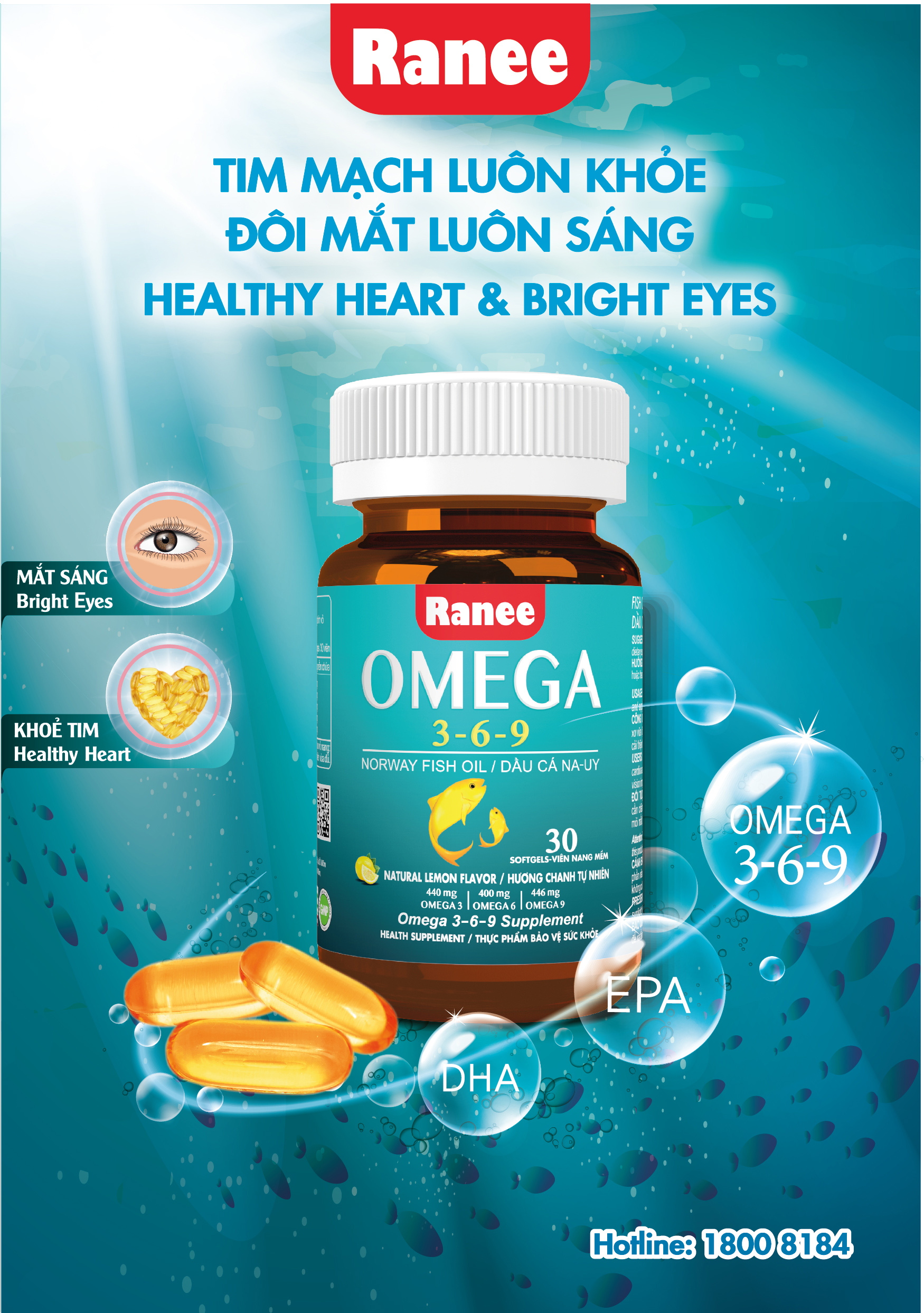 Combo 2 hộp Viên Nang Ranee Omega 3-6-9