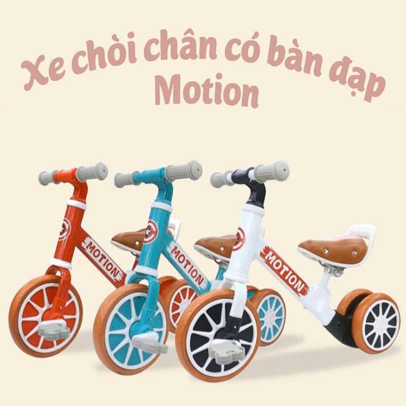 Xe chòi chân thăng bằng cho bé MOTION, có bàn đạp 2in1 yên bằng da, khung xe chắc chắn – TẶNG KÈM ĐÀN XYLOPHONE 8 THANH CHO BÉ, xe tập đi, xe 3 bánh,xe thăng bằng