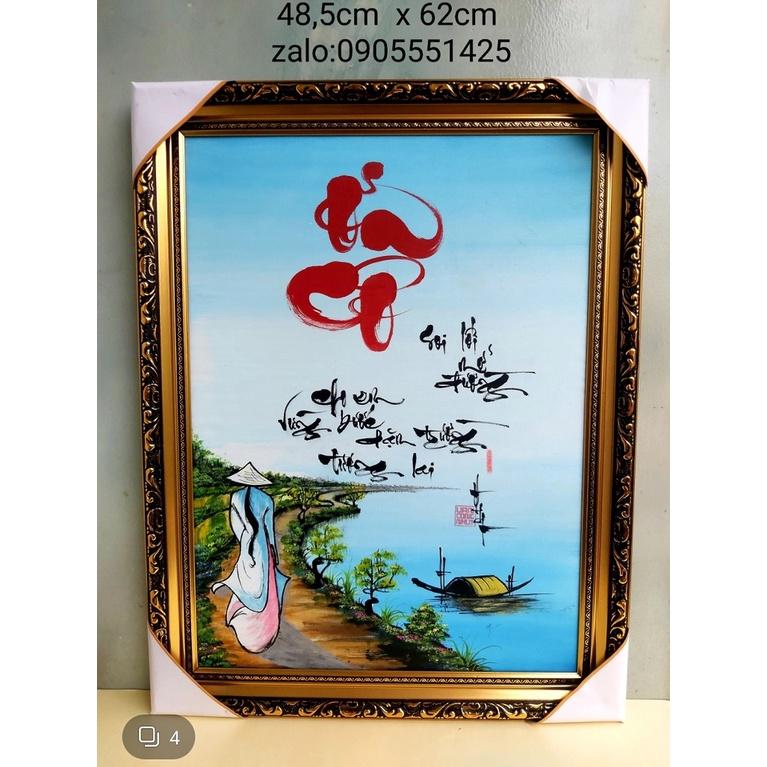 Thư pháp Ơn cô . TRI ÂN Thầy cô. Quà tặng 20/11, 8/3, 20/10, sinh nhật, tết. Tranh vẽ tay 48cm x 62cm