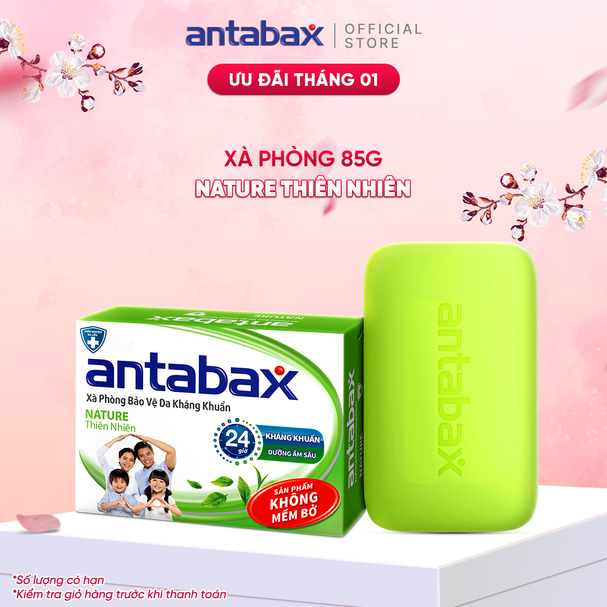 Combo 4 Xà Phòng Bảo Vệ Da Kháng Khuẩn Antabax 85g