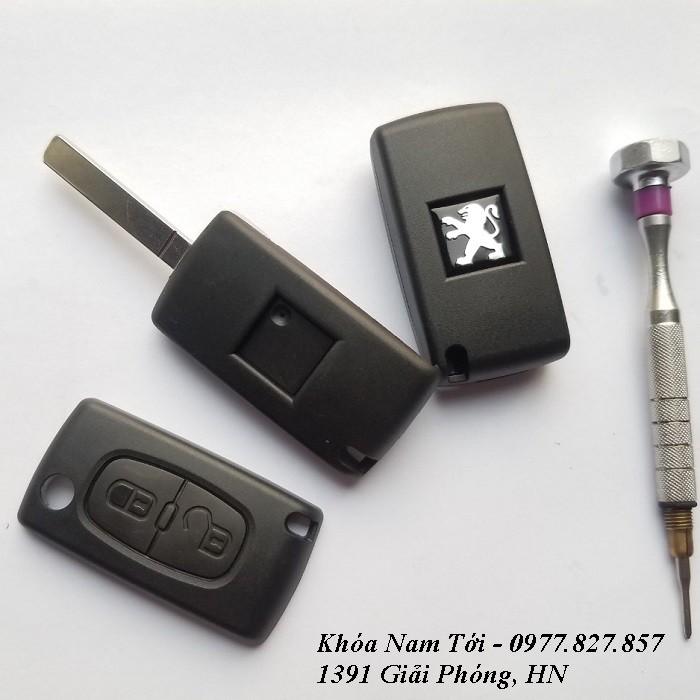 Vỏ chìa khóa xe ô tô Peugeot dạng gập