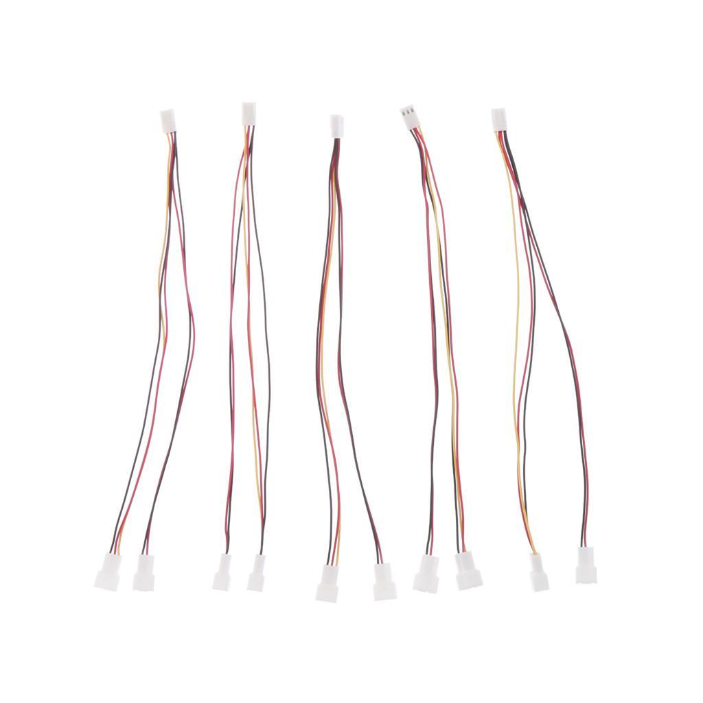 5x 3pin Female to 2x 3pin Male  Fan Y Splitter Power Cable Connector