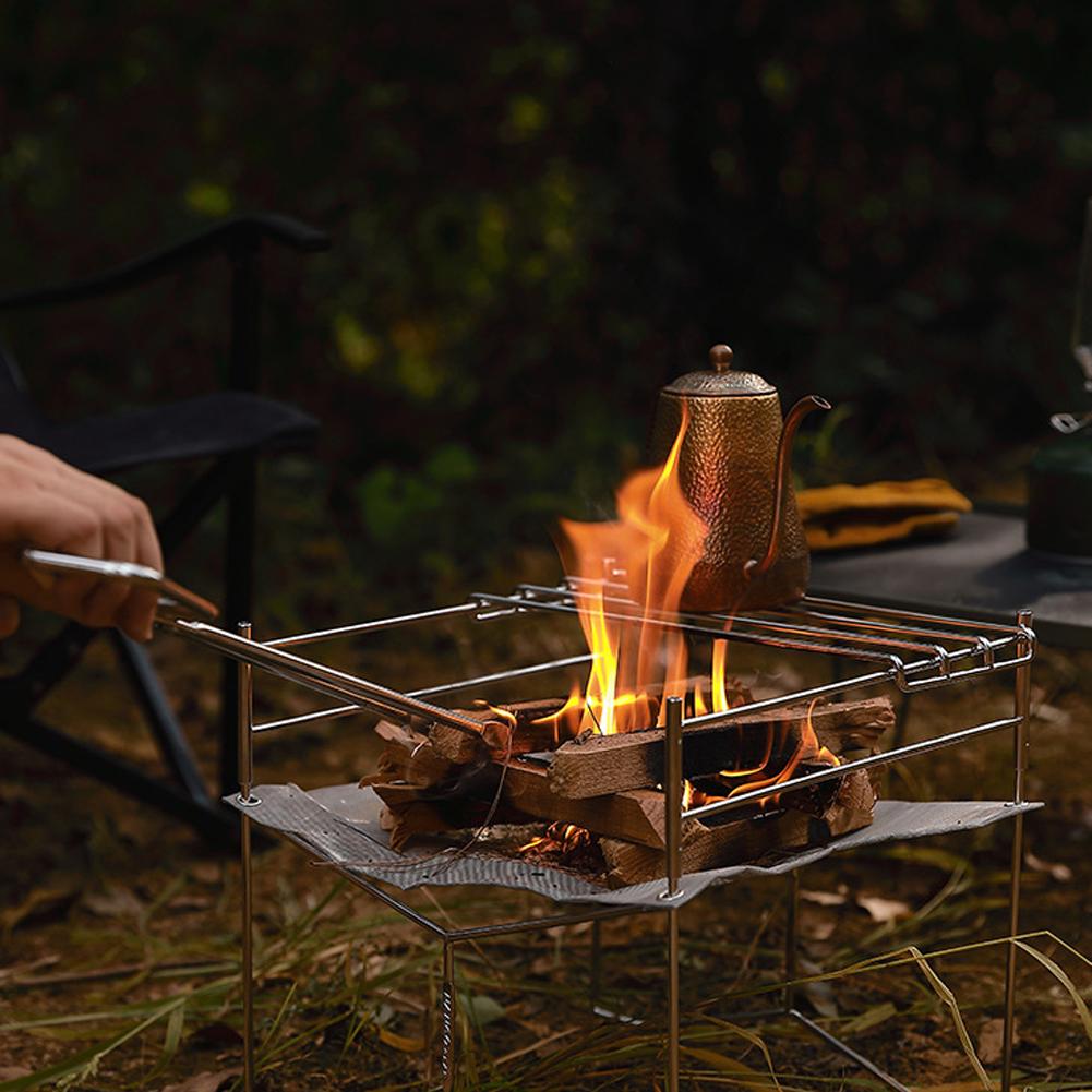 Vỉ Nướng Cắm Trại Hình Chữ H Bằng Thép Không Gỉ Dành Cho Hoạt Động Ngoài Trời Bbq Thương Hiệu Campingmoon