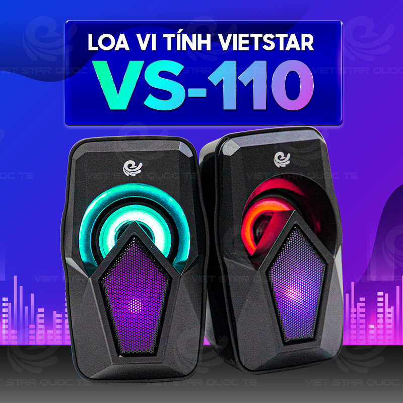 Loa Bluetooth Vi Tính Việt Star Quốc Tế VS-110 Có Đèn Led, Âm Thanh Cực Chất - Hàng Chính Hãng