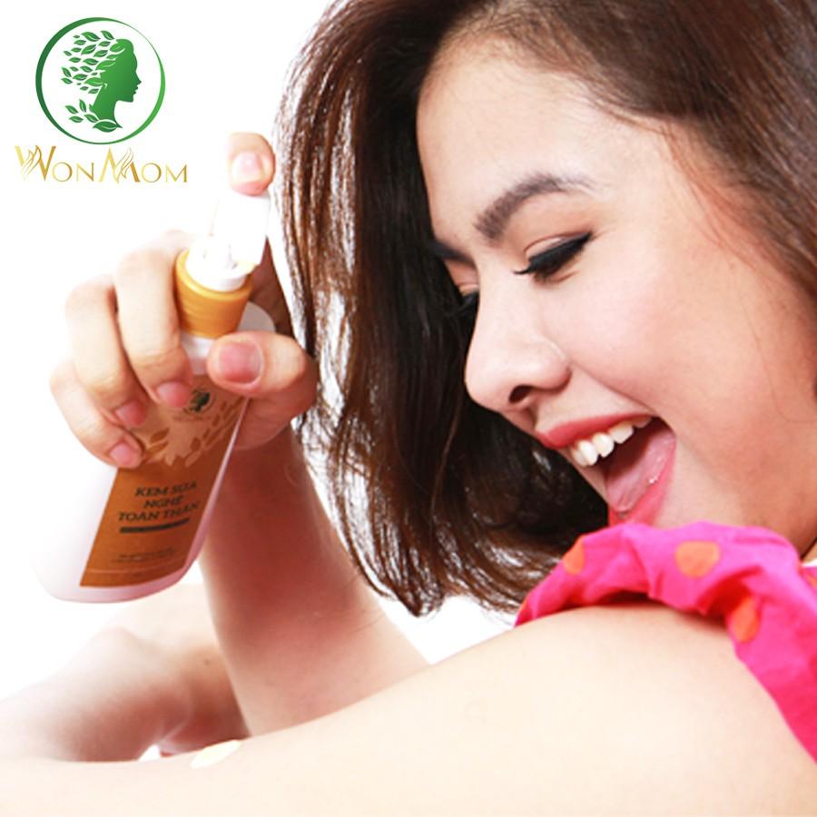 Bộ dưỡng trắng hồng da toàn thân Wonmom (1 kem sữa nghệ + 1 scrub cafe tẩy tế bào chết toàn thân)