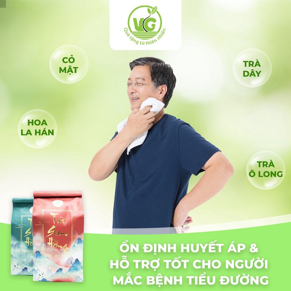 Trà Sam Hồng Thượng Hạng 500gr Trà Thanh Nhiệt Thanh Lọc Mát Gan An Thần Dễ Ngủ Hỗ Trợ Dạ Dày