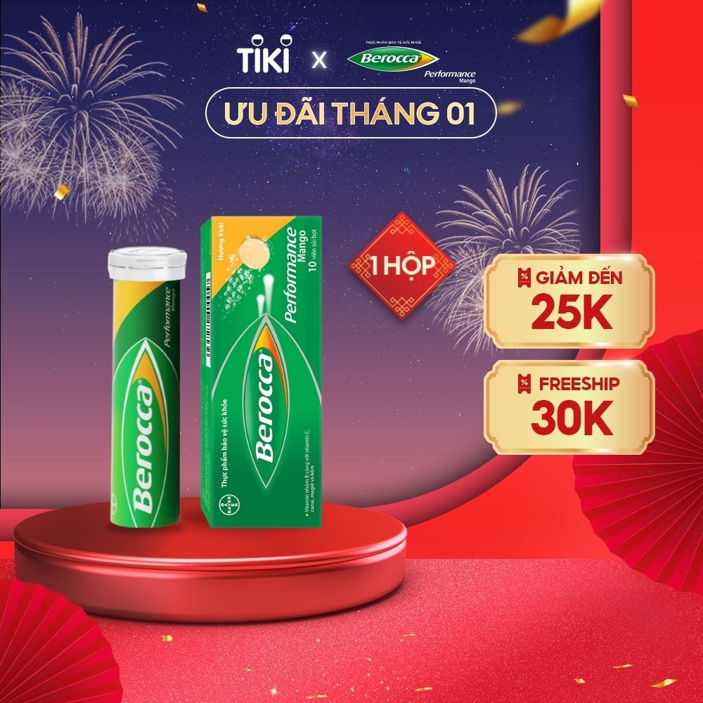 Viên sủi bổ sung Vitamin Berocca Performance Mango 10 Viên