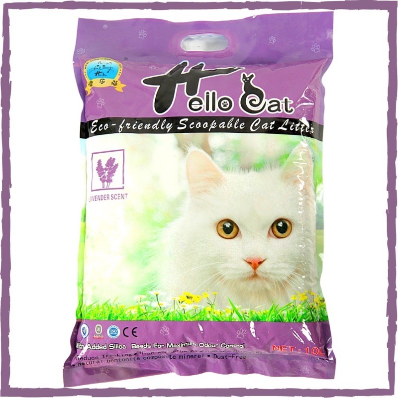 Cát vệ sinh cho mèo HELLO CAT 10L - Cát Hút ẩm tốt, mùi dễ chịu