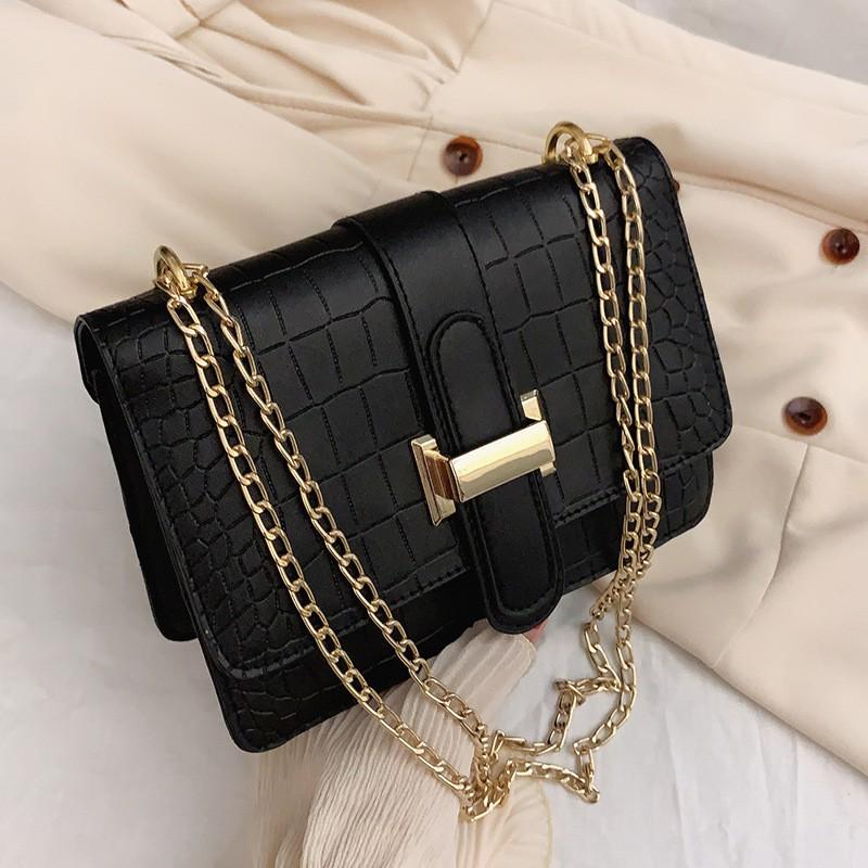 Bag Women's Shoulder Bag Stone Pattern Crossbody Women's Bag Summer New Embossed Small Solid Color Square Bag