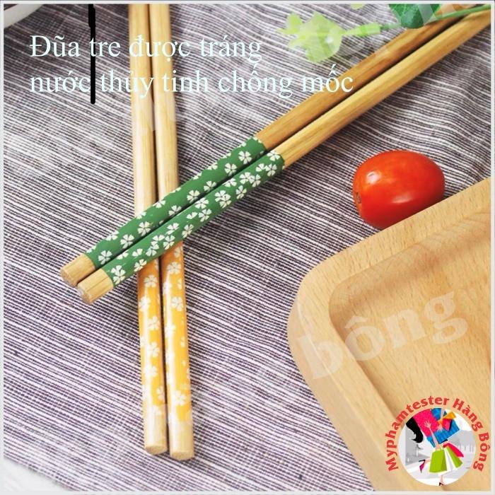 Hộp 5 đôi đũa trúc họa tiết Nhật, hàng xuất Nhật