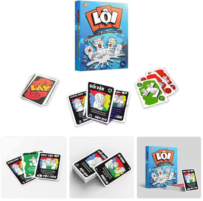 Combo thẻ bài Lầy - Lội - Lên -Party game siêu vui siêu lầy, Phiên bản mở rộng từ party game LẦY, Đồ Chơi Trẻ Em