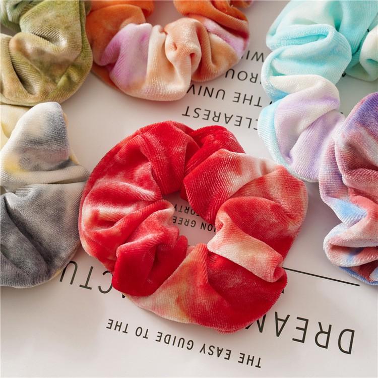 Dây Cột Tóc Scrunchies Màu Loang Phong Cách Hàn Quốc Chất Liệu Vải Nhung - Mã DT014