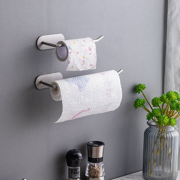 Móc Treo Cuộn Giấy, Treo Khăn Inox 304 Dán Tường Không Cần Khoan
