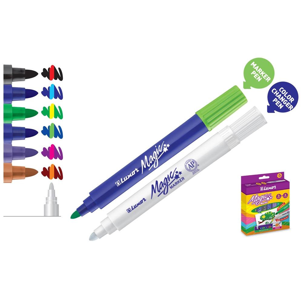 Bút Dạ 6 Màu Đổi Màu Luxor Magic Marker 6104/8BX