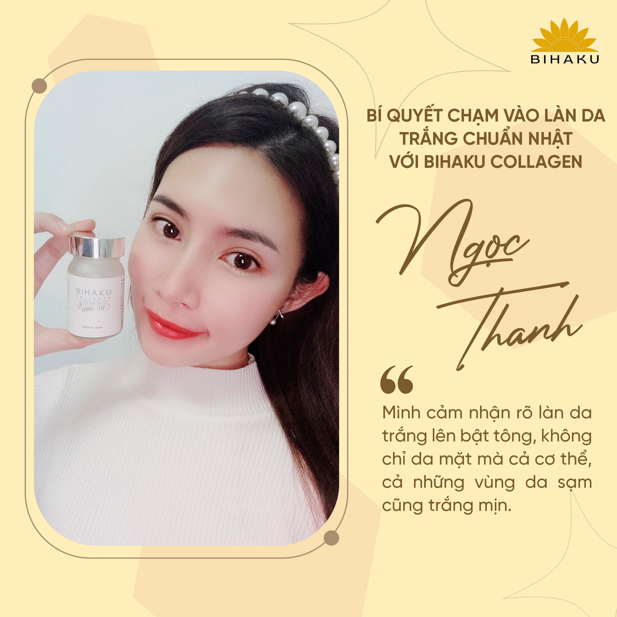 Bộ đôi ngừa sạm nám trắng da BIHAKU PREMIUM COLLAGEN hộp 30v và BELLA THE SUN hộp 30v chống lão hóa mờ đốm sắc tố, căng da dưỡng ẩm, chống nắng nội sinh