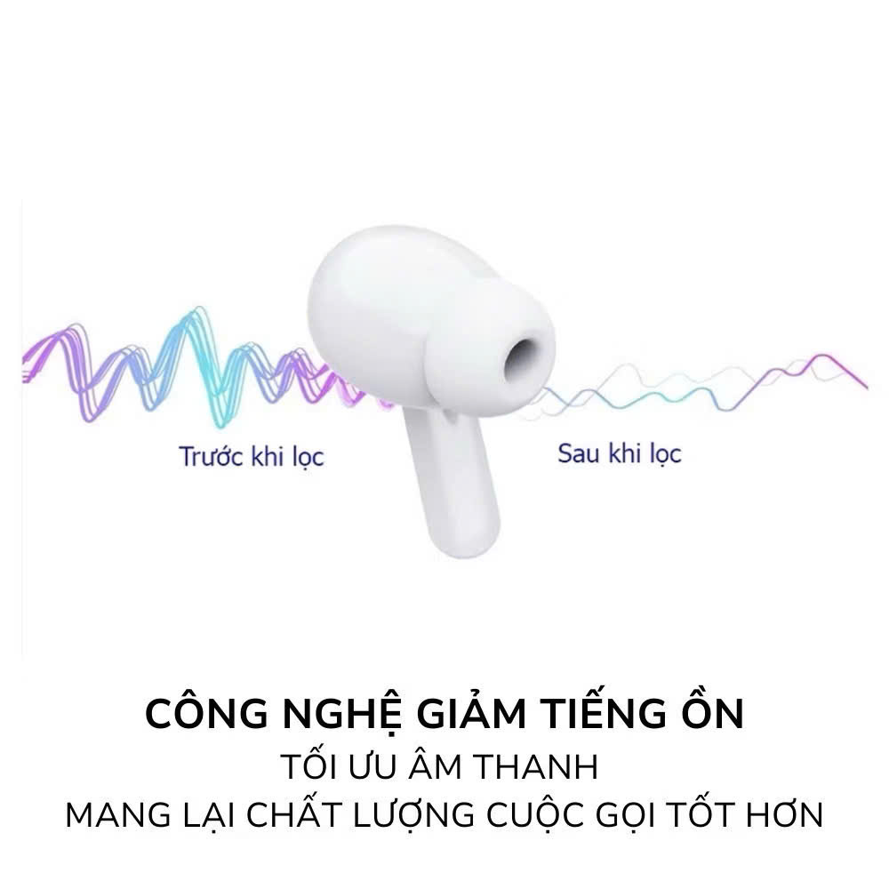 Tai Nghe Bluetooth Pro2 Không Dây định vị khử tiếng ồn ANC PIN TRÂU bass căng tự kết nối Fullbox phụ kiện đủ tính năng đàm thoại 2 chiều - HÀNG CHÍNH HÃNG