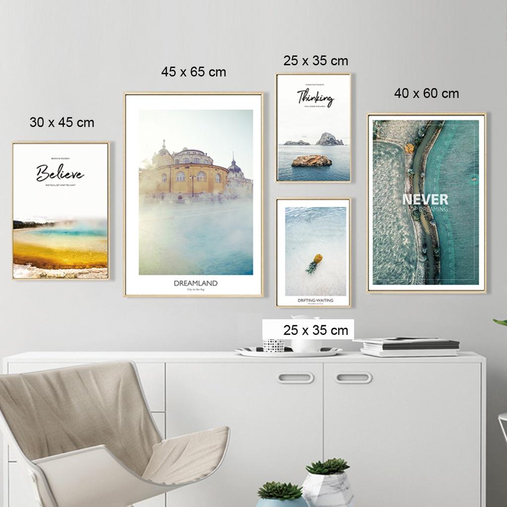 Tranh treo tường phong cảnh - Tranh canvas bộ 5 bức