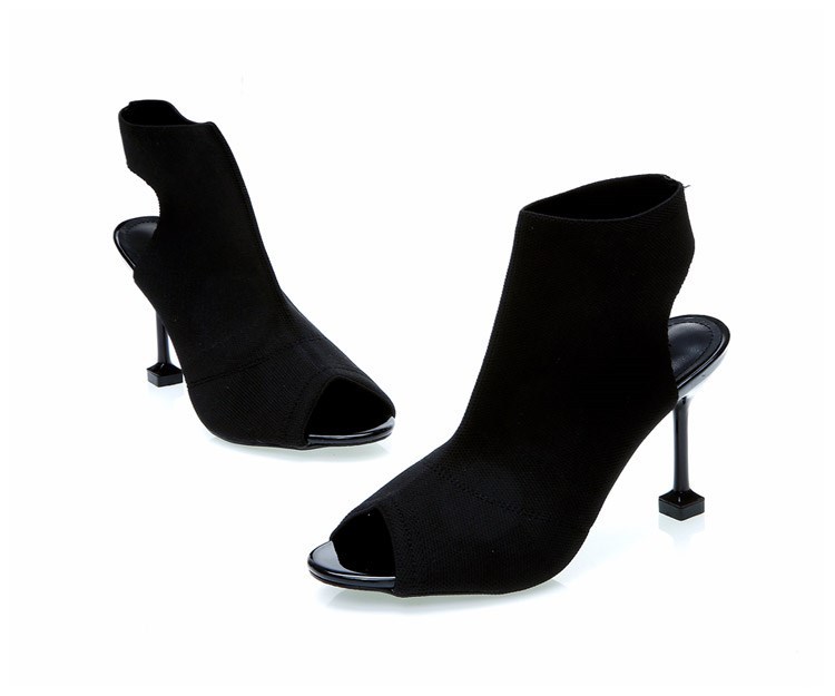 Giày sandal cao gót 9 phân quai len dây hậu S155 hàng Quảng Châu chuẩn đẹp