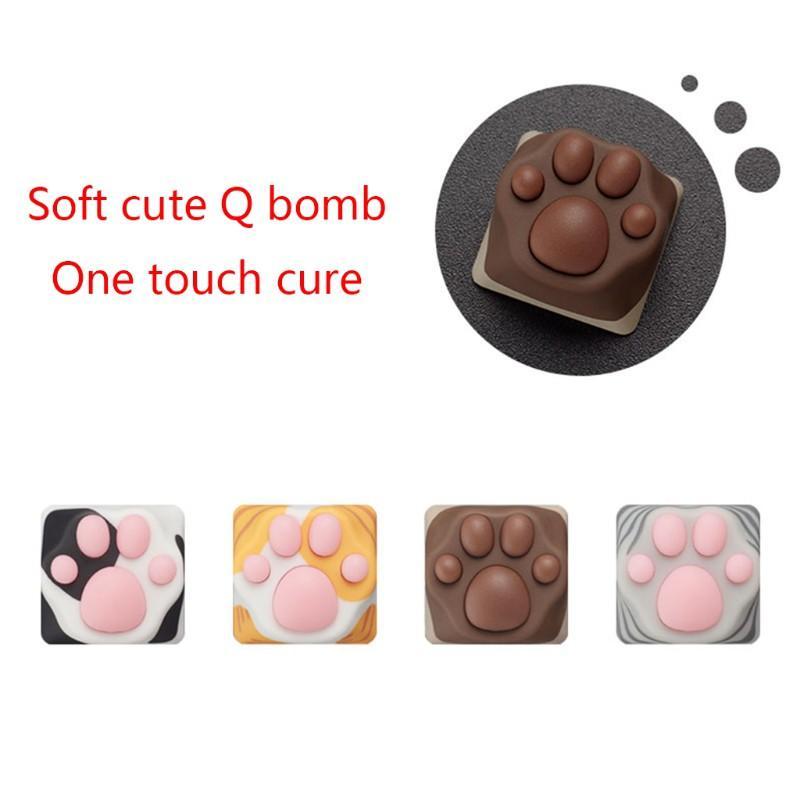 Nút bàn phím cơ thiết kế hình dấu chân mèo bằng silicone dành cho Cherry MX