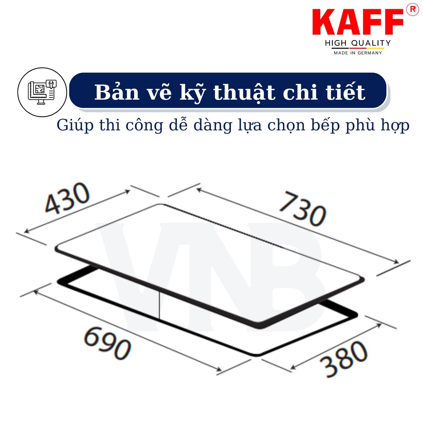 Bếp âm từ đôi nhập khẩu Germany KAFF KF-LCD2IG - Hàng Chính Hãng