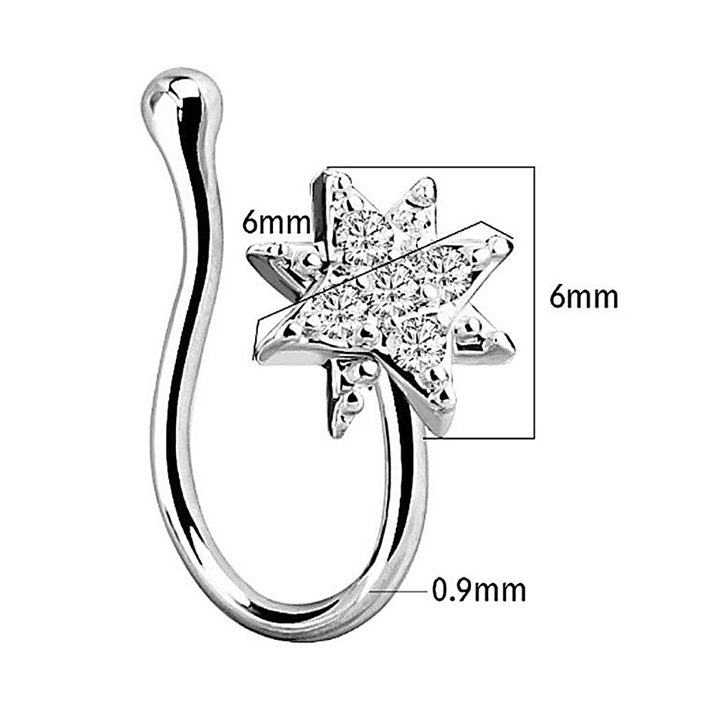Fake Nose Rings 18G Faux Fake Lip Ear Nose Septum Rings silver
