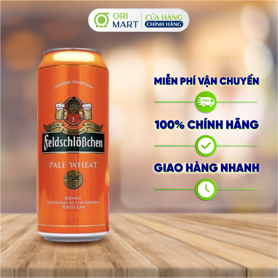 Bia Lon FeldschloBchen Pale Wheat Thơm Ngon Đậm Vị Nhập Khẩu Từ Đức 500ml ORIMART