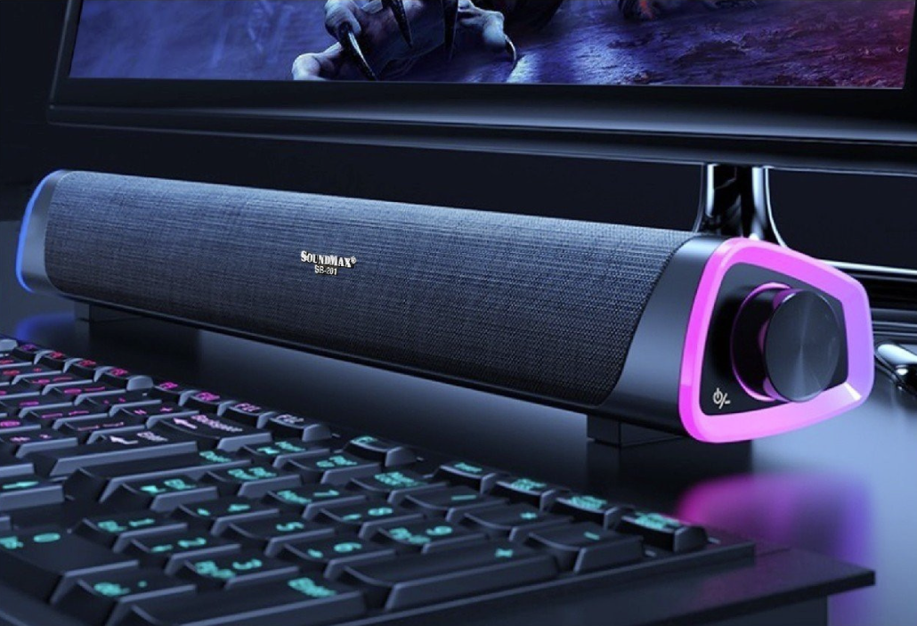 Loa Soundbar SoundMax SB201 LED RGB. Bluetooth 5.0- Hàng chính hãng