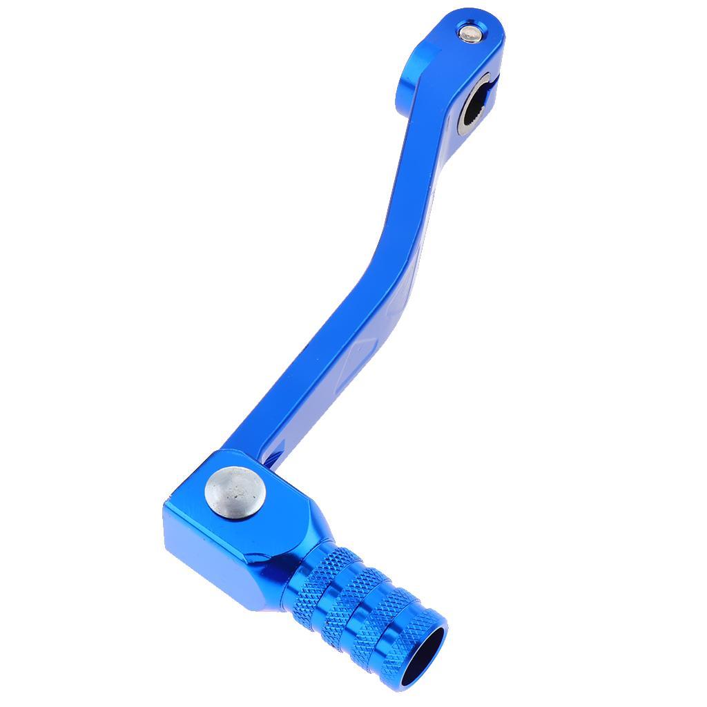 Universal Motorcycle CNC Adjustable Folding Gear Shift Lever Blue + Red