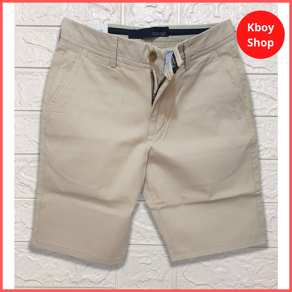 Quần short kaki nam trơn co giãn nhẹ, quần đùi kaki có bigsize, vải mềm mịn đẹp hợp dáng - Q01