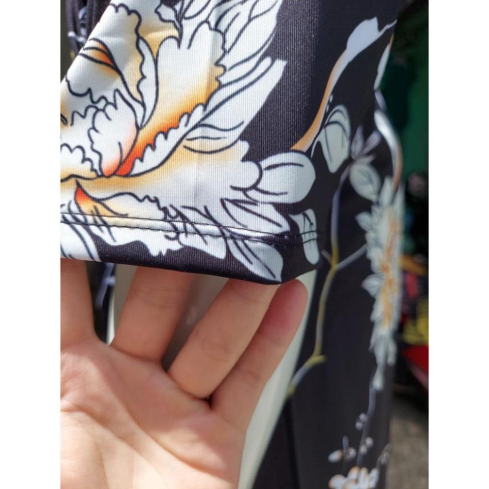 Áo thun in 3D hoá lá cành cổ tròn full áo ngắn tay thun dãn 4 chiều siêu đẹp- PandoStore