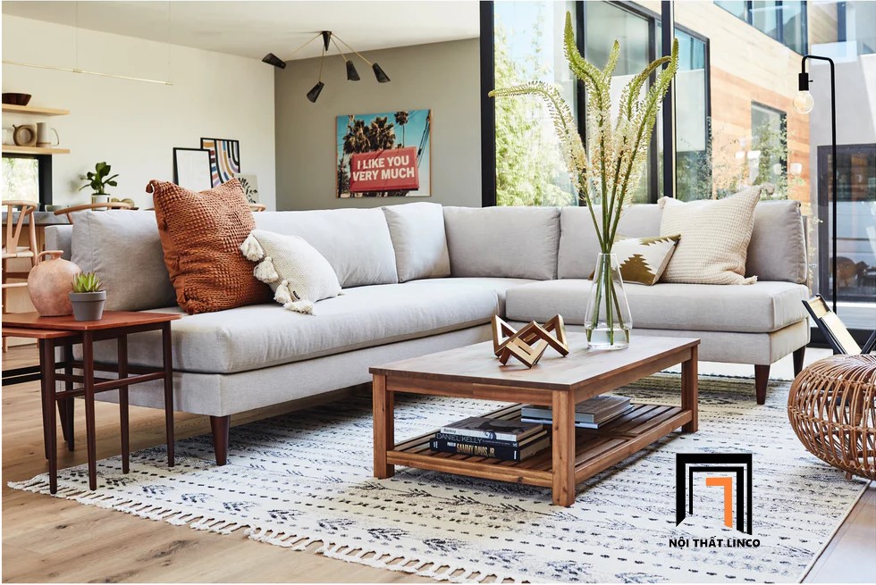 Bộ ghế sofa góc  Linco - Rev 3B phòng khách xoay chiều