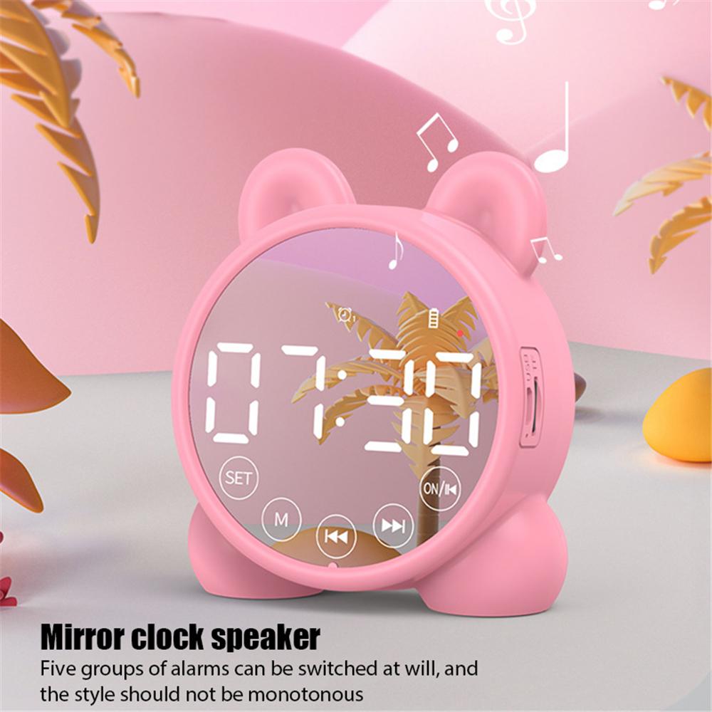Loa Bluetooth không dây Đài FM Hộp âm thanh Đồng hồ báo thức để bàn Loa siêu trầm Máy nghe nhạc Thẻ TF Hộp loa mini cho tất cả điện thoại Màu sắc: Xanh lục