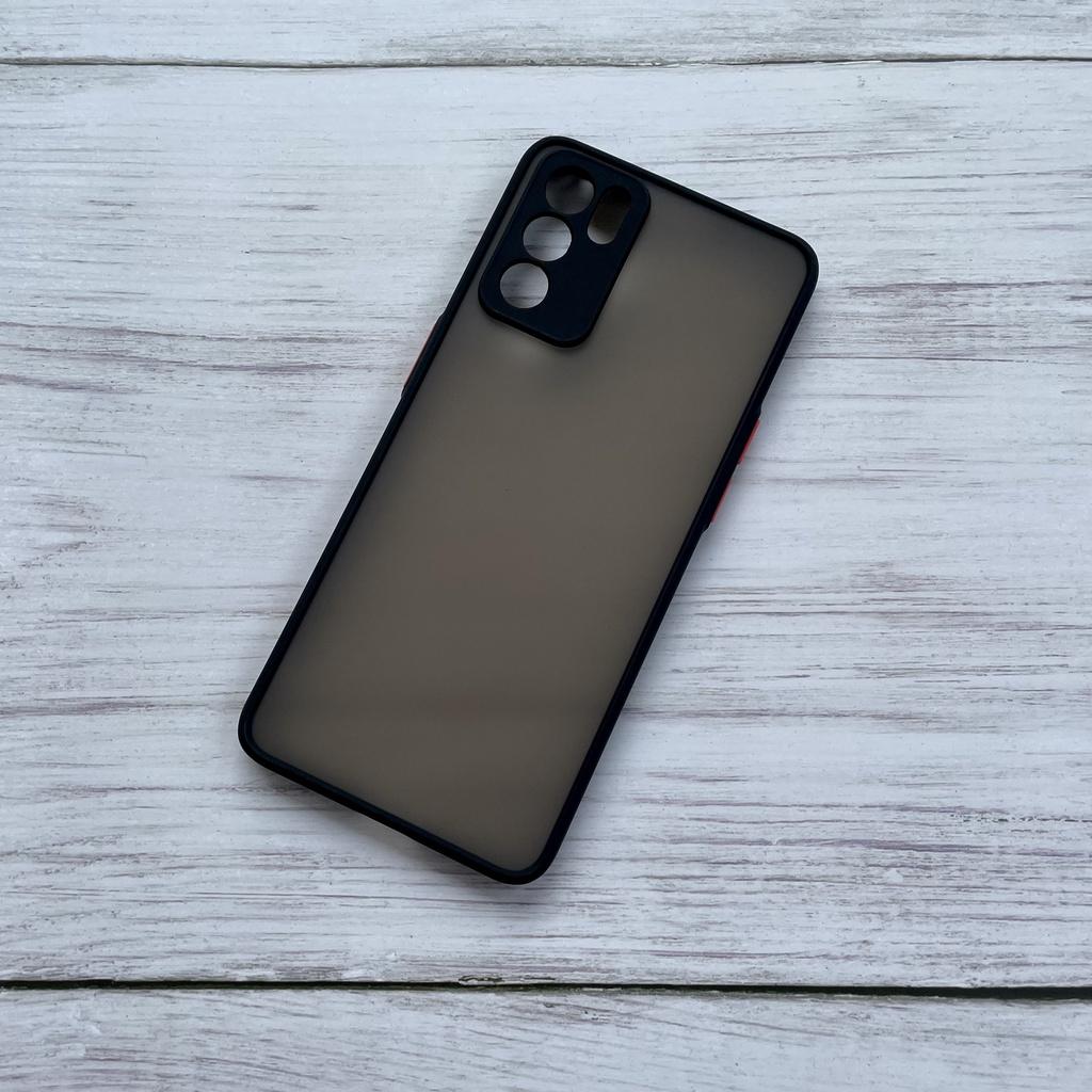 Ốp lưng cứng nhám mờ viền silicon bảo vệ camera cho Oppo Reno 6 5G