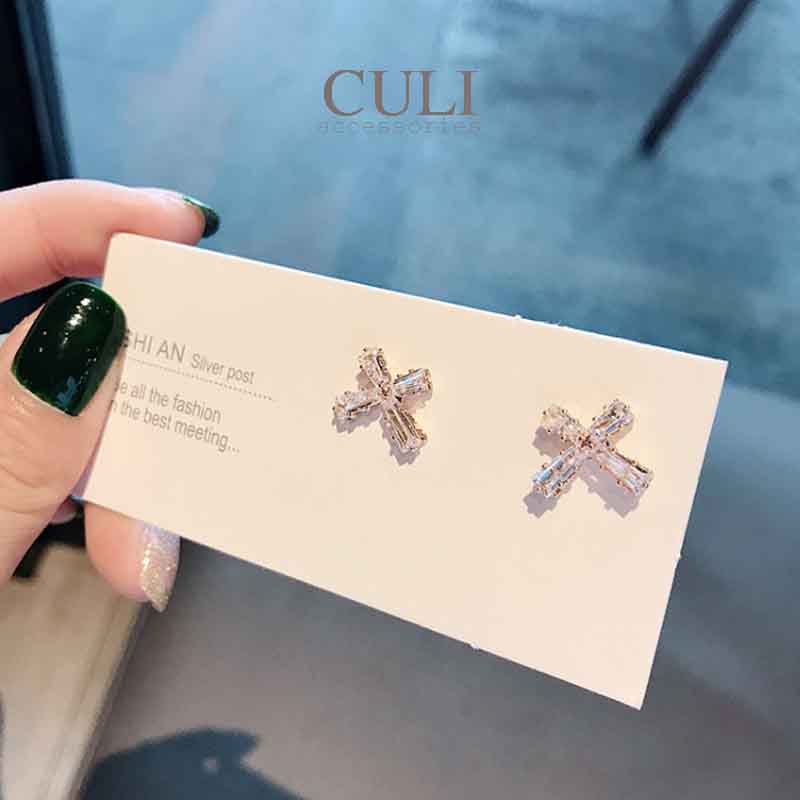 Khuyên tai, Bông tai thời trang nữ đính đá HT619 - Culi accessories