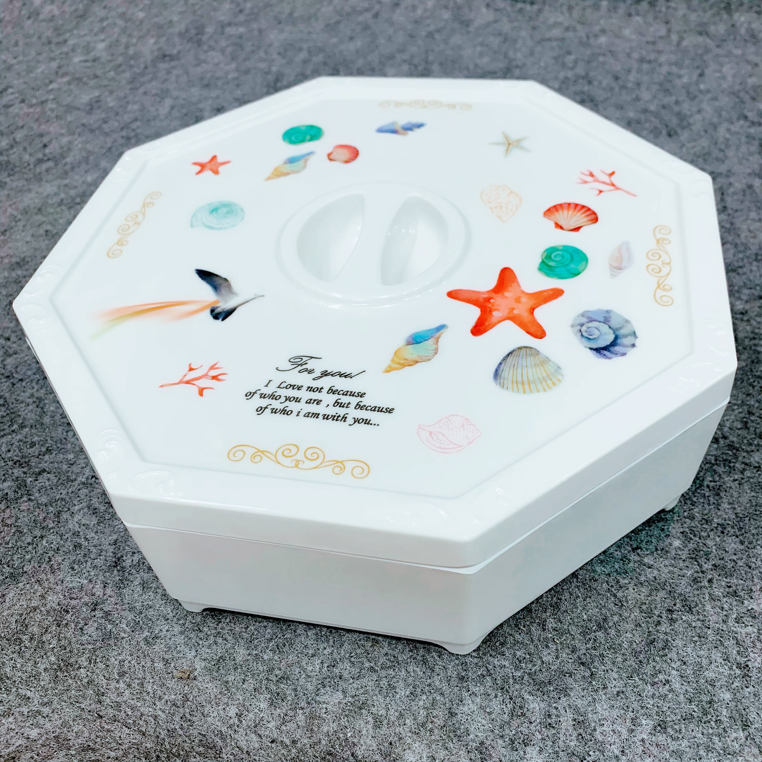 Khay đựng mứt bằng nhựa cao cấp giả sứ đa chức năng và nhiều ngăn 28*8 cm